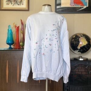 Vintage oversized floral print crewneck sweatshirt size M